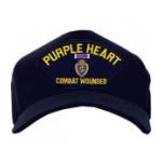 Purple Heart Combat Wounded Patch Cap (Black)