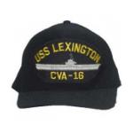 USS Lexington CVA-16 Cap (Dark Navy) (Direct Embroidered)