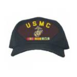 USMC Cap with Vietnam Ribbons and Globe & Anchor  (Black)
