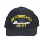 USS Monogahela AO-178 Cap with Boat (Dark Navy) (Direct Embroidered)