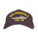 USS Pensacola LSD-38 Cap (Dark Navy) (Direct Embroidered)