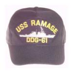 USS Ramage DDG-61 Cap (Dark Navy) (Direct Embroidered)