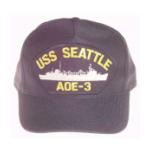 USS Seattle AOE-3 Cap (Dark Navy)(Direct Embroidered)