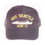 USS Seattle AOE-3 Cap (Dark Navy)(Direct Embroidered)