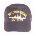 USS John Young DD-973 Cap (Dark Navy) (Direct Embroidered)