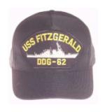 USS Fitzgerald DDG-62 Cap (Dark Navy) (Direct Embroidered)