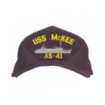 USS McKee AS-41 Cap with Boat (Dark Navy) (Direct Embroidered)
