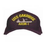 USS  Oakridge ARDM-1 Cap with Letters Only (Dark Navy) (Direct Embroidered)