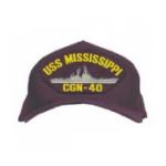 USS Mississippi CGN-40 Cap (Dark Navy) (Direct Embroidered)