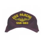 USS Parche SSN-683 Cap with Gold Emblem (Dark Navy) (Direct Embroidered)
