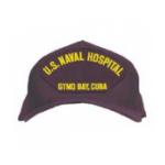 U. S. Naval Hospital - Gtmo Bay, Cuba Cap (Dark Navy) (Direct Embroidered)