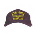 USS Ohio SSBN-726 Cap with Gold Emblem (Dark Navy) (Direct Embroidered)