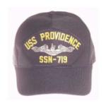 USS Providence SSN-719 Cap with Silver Emblem (Dark Navy) (Direct Embroidered)