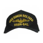 USS Simon Bolivar SSBN-641 Cap with Gold Emblem (Dark Navy) (Direct Embroidered)