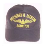 USS Henry M. Jackson SSBN-730 Cap with Gold Emblem (Dark Navy) (Direct Embroidered)