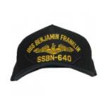 USS Benjamin Franklin SSBN-640 Cap with Gold Emblem (Dark Navy) (Direct Embroidered)
