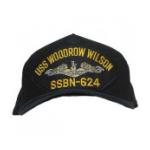 USS Woodrow Wilson SSBN-624 Cap with Silver Emblem (Dark Navy) (Direct Embroidered)
