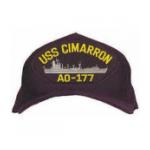 USS Cimarron AO-177 Cap with Boat (Dark Navy) (Direct Embroidered)