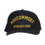 NAVCOMMDET Gtmo Bay, Cuba Cap with Letters Only (Dark Navy) (Direct Embroidered)