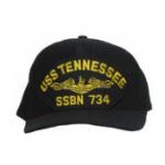 USS Tennessee SSBN-734 Cap with Gold Emblem (Dark Navy) (Direct Embroidered)