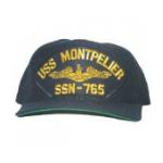USS Montpelier SSN-765 Cap with Gold Emblem (Dark Navy) (Direct Embroidered)