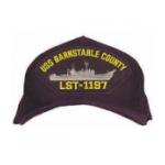 USS Barnstable County LST-1197 Cap (Dark Navy) (Direct Embroidered)