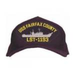 USS Fairfax County LST-1193 Cap (Dark Navy) (Direct Embroidered)