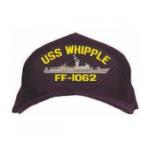 USS Whipple FF-1062 Cap (Dark Navy) (Direct Embroidered)