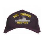 USS Engage MSO-433 Cap with Emblem (Dark Navy) (Direct Embroidered)