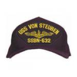 USS Von Steuben SSBN-632 Cap with Gold Emblem (Dark Navy) (Direct Embroidered)