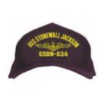 USS Stonewall Jackson SSBN-634 Cap with Gold Emblem (Dark Navy) (Direct Embroidered)