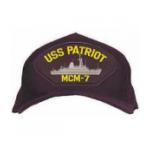 USS Patriot MCM-7 Cap with Emblem (Dark Navy) (Direct Embroidered)
