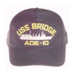 USS Bridge AOE-10 Cap with Boat (Dark Navy) (Direct Embroidered)