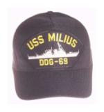 USS Milius DDG-69 Cap (Dark Navy) (Direct Embroidered)