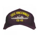 USS Vincennes CG-49 Cap (Dark Navy) (Direct Embroidered)