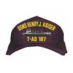 USNS Henry J. Kaiser T-AO 187 Cap with Boat (Dark Navy) (Direct Embroidered)