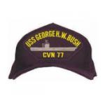 USS George H. W. Bush CVN-77 Cap (Dark Navy) (Direct Embroidered)