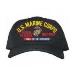 Marine Corps Korean Veteran 1950 - 1953 Cap with 3 Ribbons and Emblem