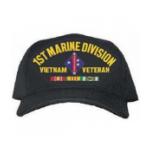 1st Marine Division Vietnam Veteran Cap with 3 Ribbons and Patch