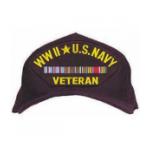 WWII Navy Veteran Cap with 3 Ribbons(Dark Navy Cap)(Direct Embroidered)