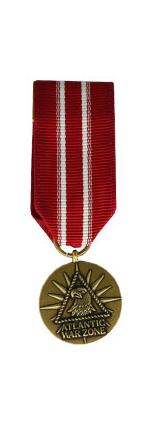 Merchant Marine Atlantic War Zone Medal (Miniature Size)