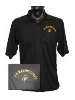 U.S. Marine Corps Wicking Mesh Polo Shirt (Black)