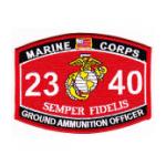 USMC MOS 2340 Ground Ammunition Officer Patch