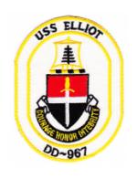 USS Elliot DD-967 Ship Patch