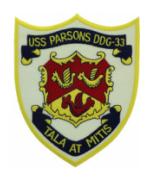 USS Parsons DDG-33 Ship Patch