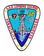 USS Lofberg DD-759 Ship Patch
