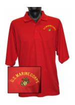 U.S. Marine Corps Wicking Mesh Polo Shirt (Red)