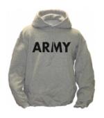 Army Hooded Long Sleeve Sweatshirt (Gray)