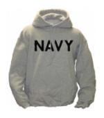 Navy Hooded Long Sleeve Sweatshirt (Gray)