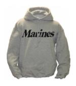 Marine Hooded Long Sleeve Sweatshirt (Gray)